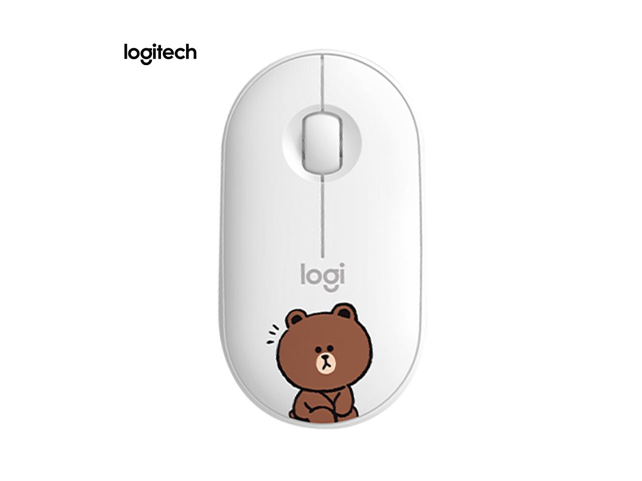 New Arrival Logitech Pebble Bluetooth Mouse Thin Light 1000dpi 100g High Precision Optical Tracking Unifying Line Friends Brown Newegg Com