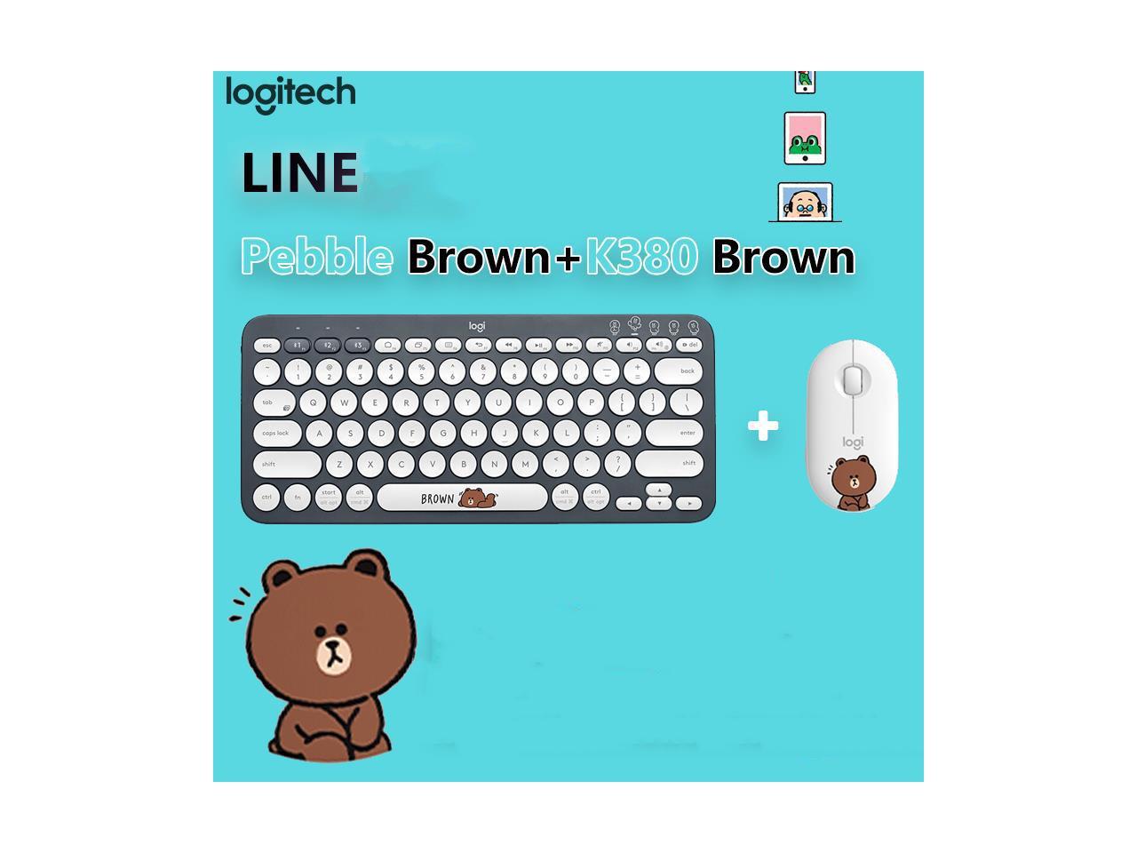 Logitech K380 Linefriends Version Black Bluetooth Wireless Mini Keyboard And Pebble Brown Bluetooth Mouse Thin Light 1000dpi High Precision Optical Tracking Unifying Mouse Combo Newegg Com