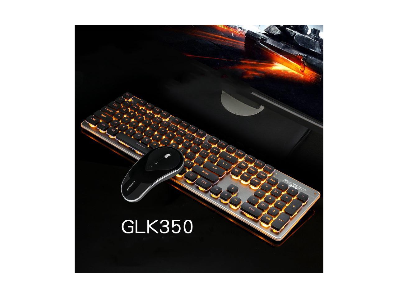 orange wireless keyboard and mouse