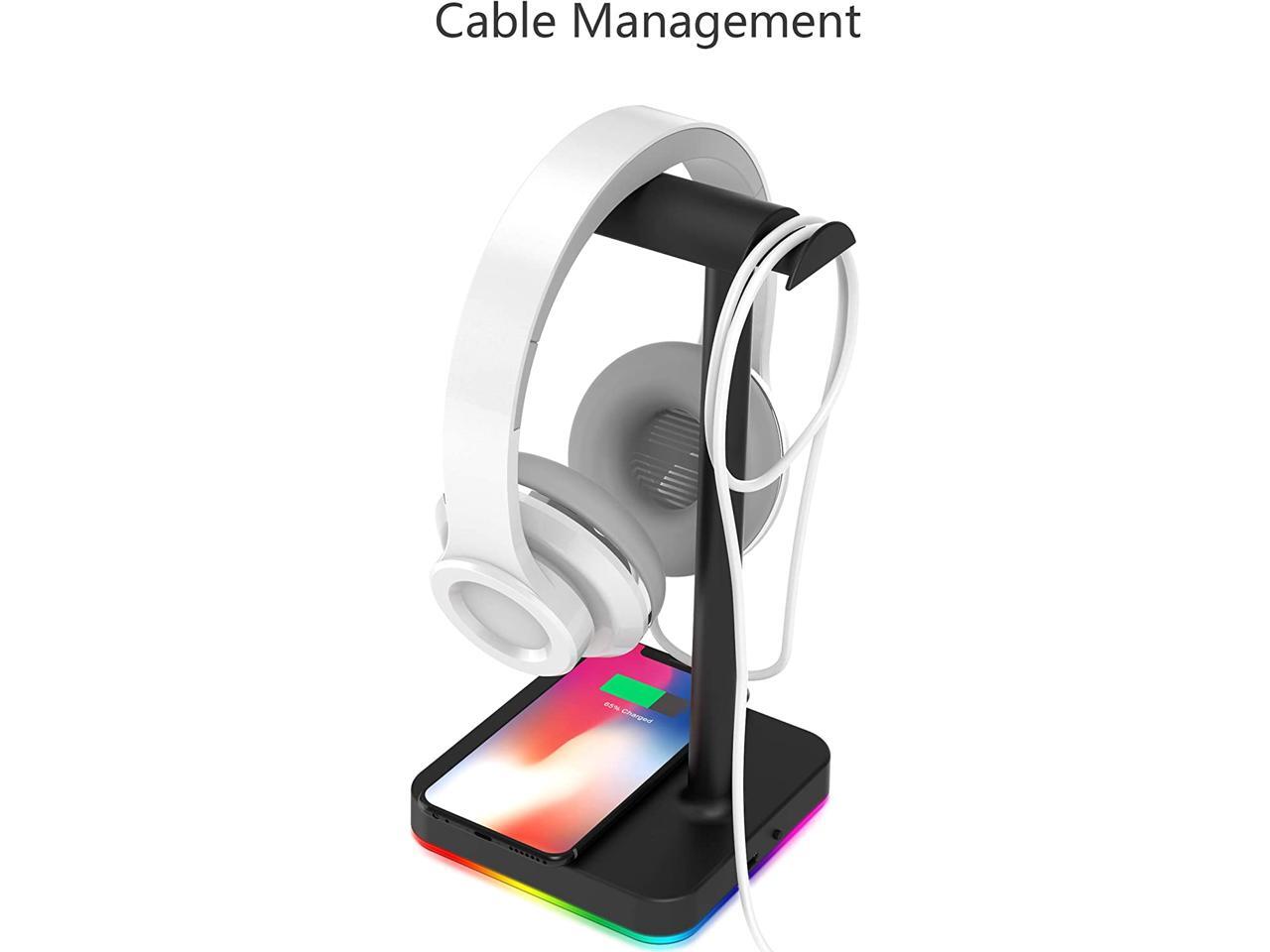 rgb headset stand with wireless charging