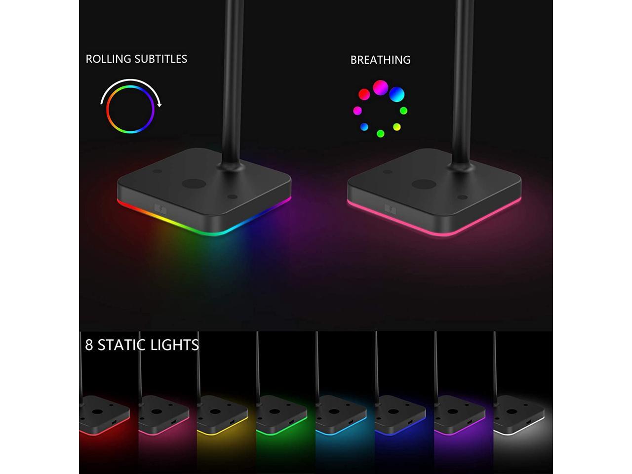 rgb headset stand with wireless charging