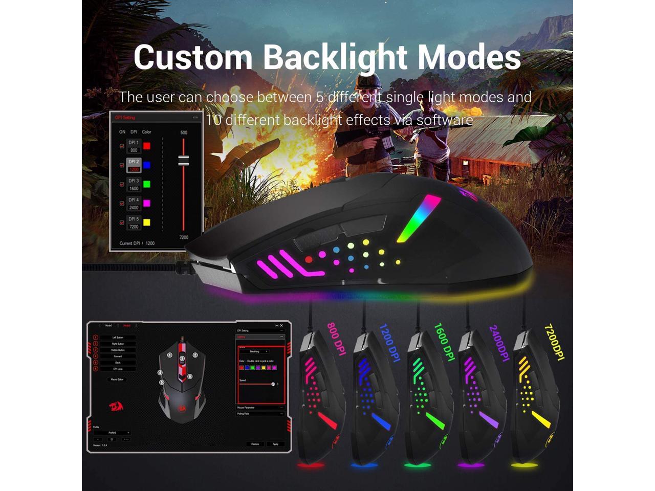 Redragon M601 RGB Gaming Mouse  Backlit Wired Ergonomic 7 