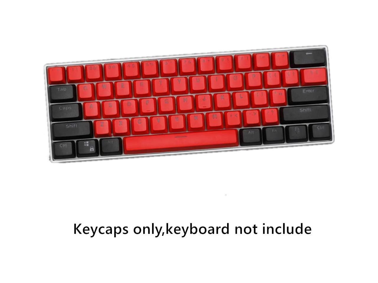 CORN 61 Key Layout OEM Profile PBT Thick Keycaps for 60% Mechanical Keyboard for RK61,GANSS ALT61,IKBC Poker,Anne PRO,GH60,iqunix f60 Red/Black 