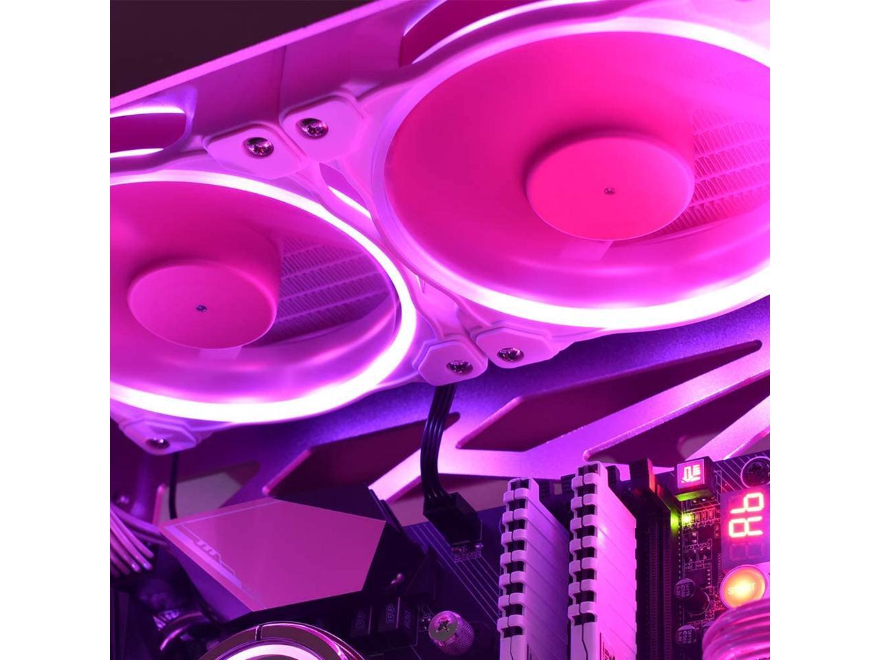 CPU Water Cooler 5V Addressable RGB AIO Cooler 240mm CPU Liquid Cooler 2X120mm RGB Fan, Intel