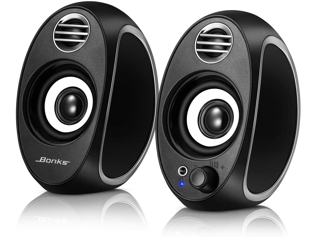 10W Computer Speakers, BONKS PC Powered Speakers USB Speaker Monitor