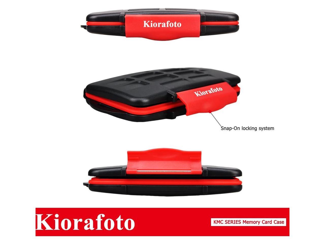 Kiorafoto 12 Slots SD SDHC SDXC Card Holder Case Professional Water-Resistant Anti-Shock Memory Card Storage Protector Wallet with Carabiner 