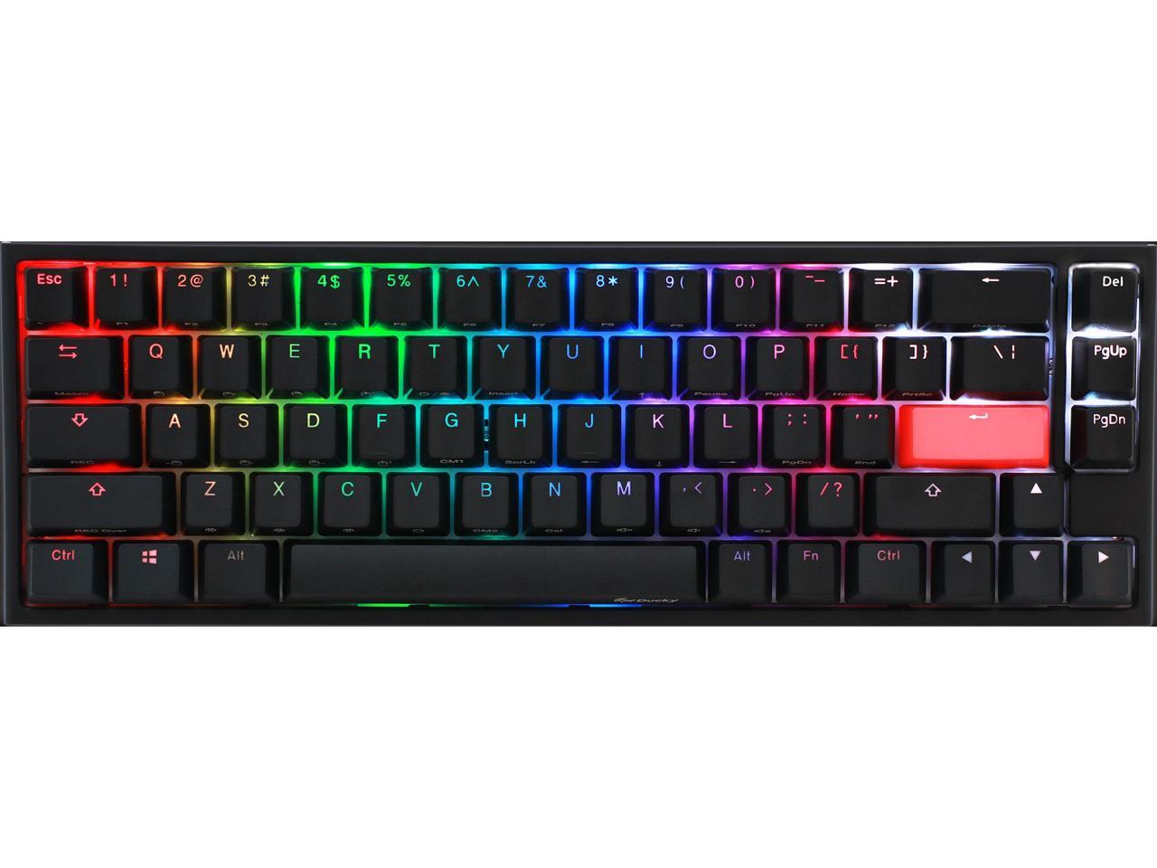 Ducky One 2 Sf Rgb Led 65 Double Shot Pbt Mechanical Keyboard Kailh Box Silent Pink Switches Newegg Com