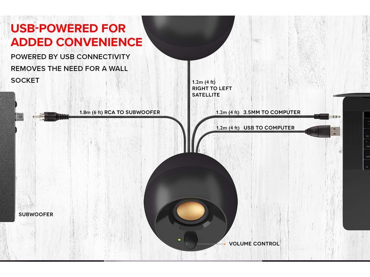 CREATIVE LABS Pebble Modern 2.0 USB Desktop Speakers Black