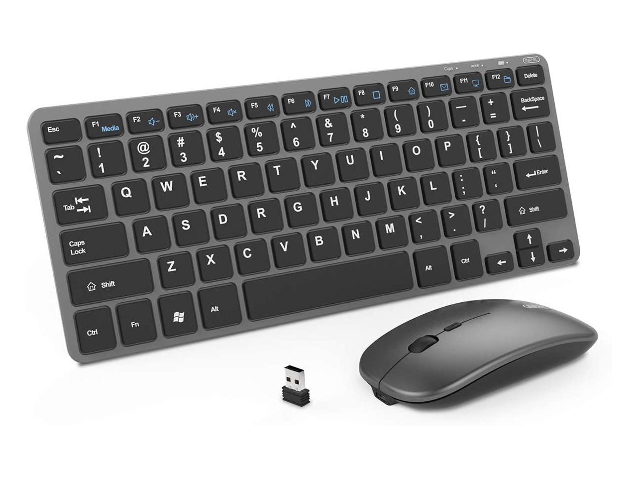 Wireless Keyboard and Mouse Combination, 2.4GHz Ultra-Thin Silent Charging  Wireless Keyboard and Mouse Combination, Suitable for PC Desktops, Ipad 