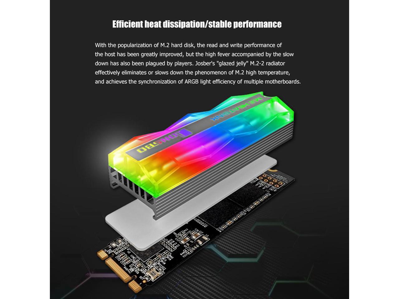 CORN M.2 SSD heat sink aluminum ARGB color adjustable M.2 nvme heat