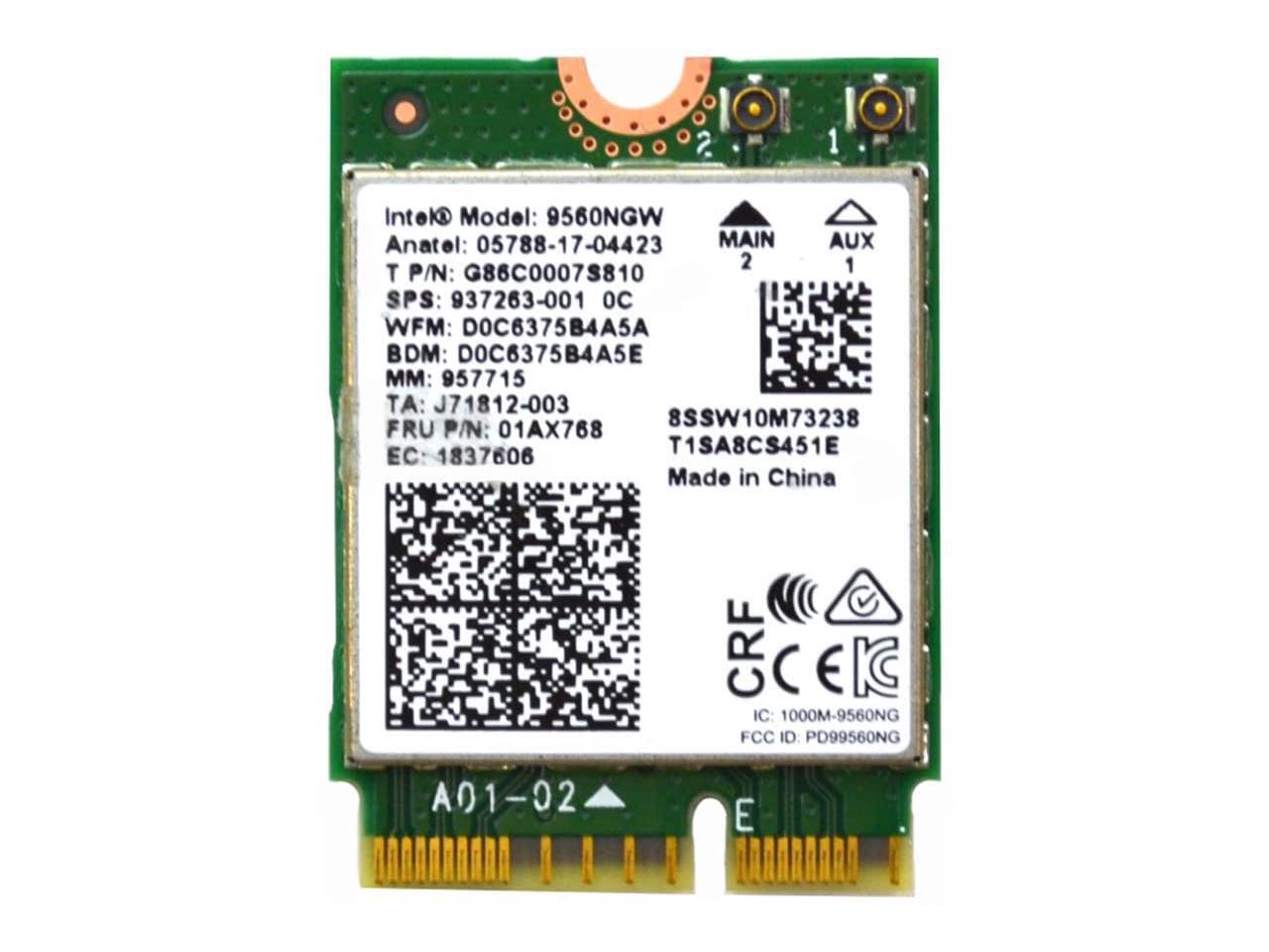 Intel 9560NGW 2.4G/5G 300Mbps+1730Mbps 160 MHz Channels Bluetooth 5.0 ...