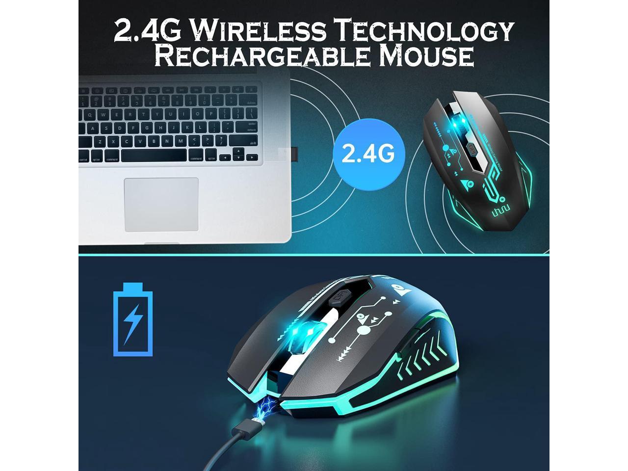UHURU WM-02Z Wireless Gaming Mouse, 2.4G Wireless Rechargeable