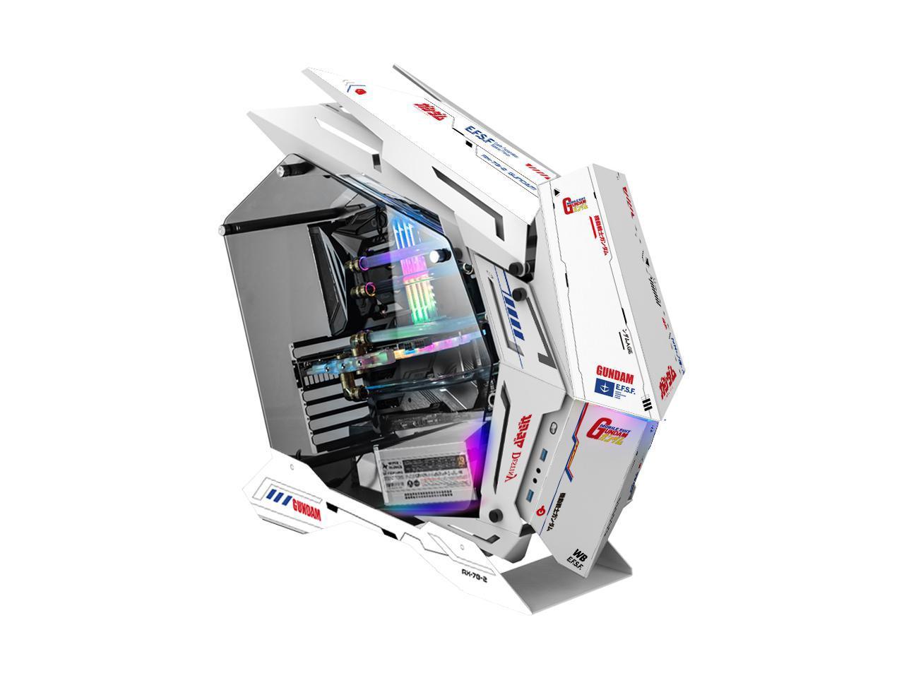 Mod3 Gundam Rx 78 2 Middle Tower White Gaming Computer Case Tempered