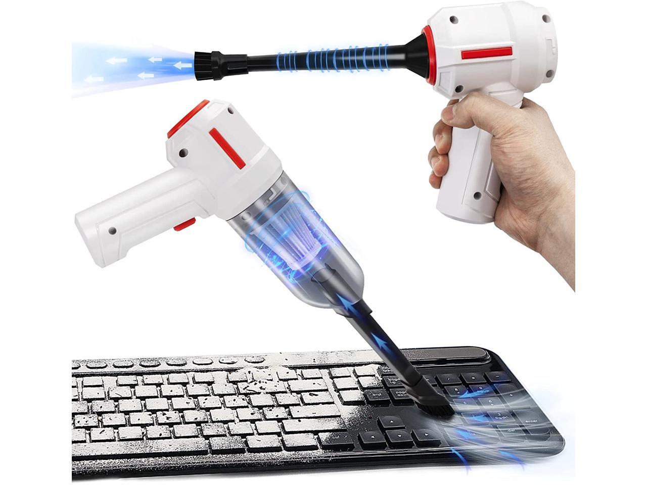 Compressed Air Duster & Mini Vacuum Keyboard Cleaner 3in1, New