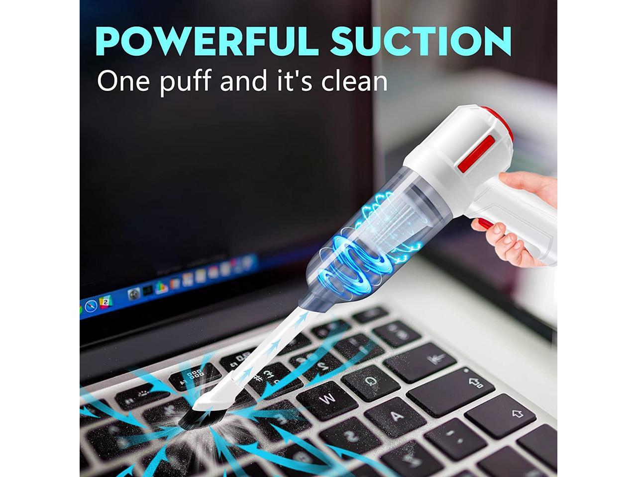 Compressed Air Duster & Mini Vacuum Keyboard Cleaner 3in1, New