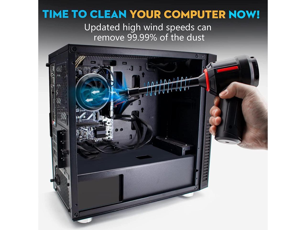 Compressed Air Duster & Mini Vacuum Keyboard Cleaner 3in1, New