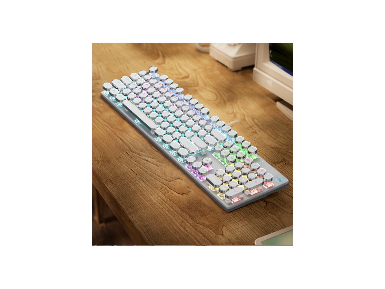 HP Mechanical Gaming Keyboard Game Esports Special Keyboard with Colorful Lights,Wired Keyboard