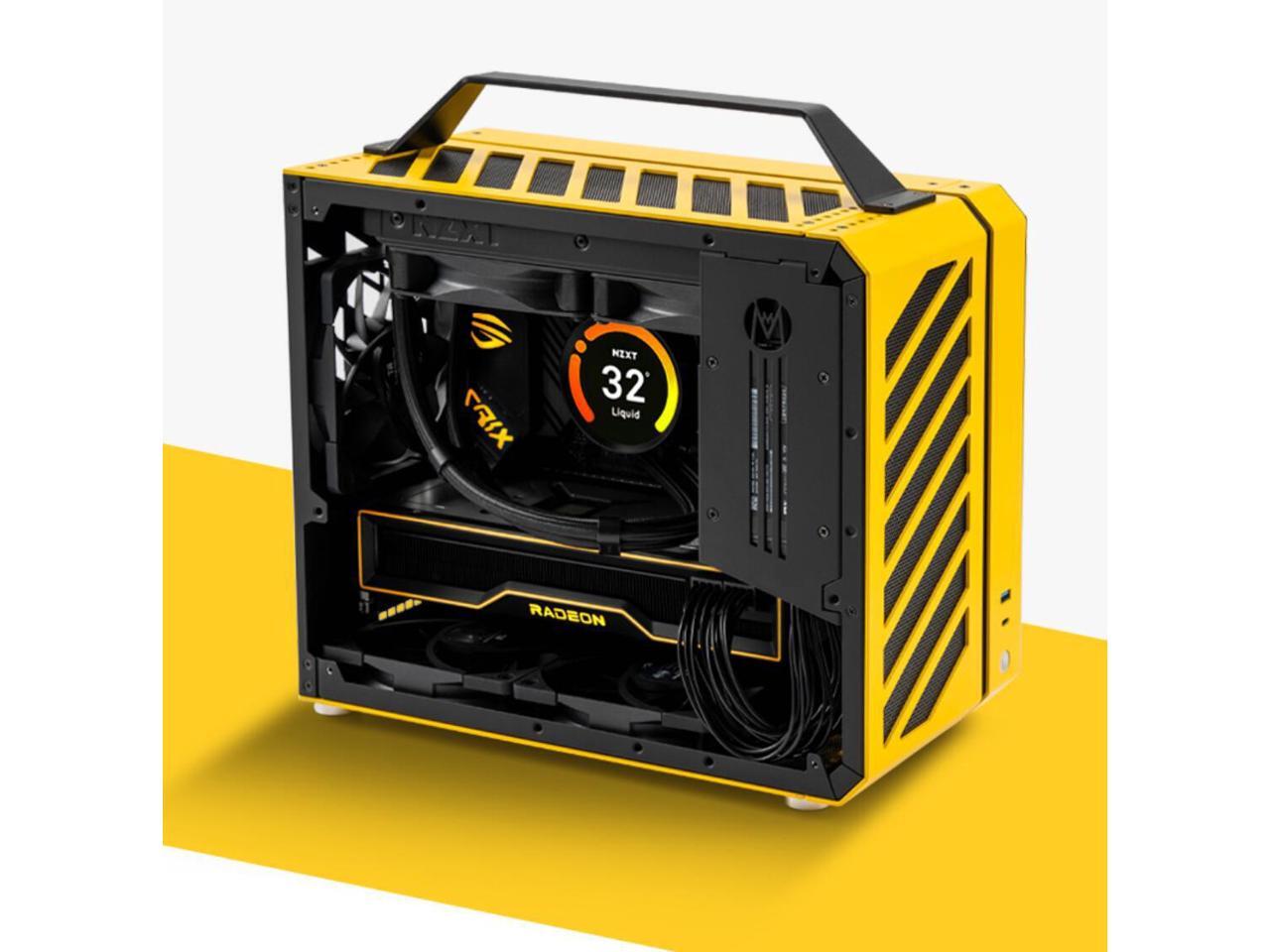C26 Yellow Portable MINI Computer Case (Support MATX/ITX Motherboard/A4