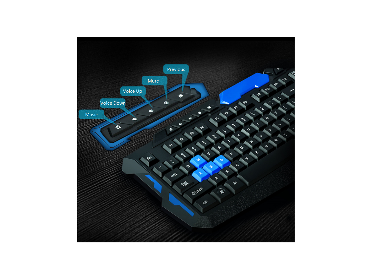 CORN Multimedia Wireless Gaming Keyboard and Mouse Combo With USB RF 2