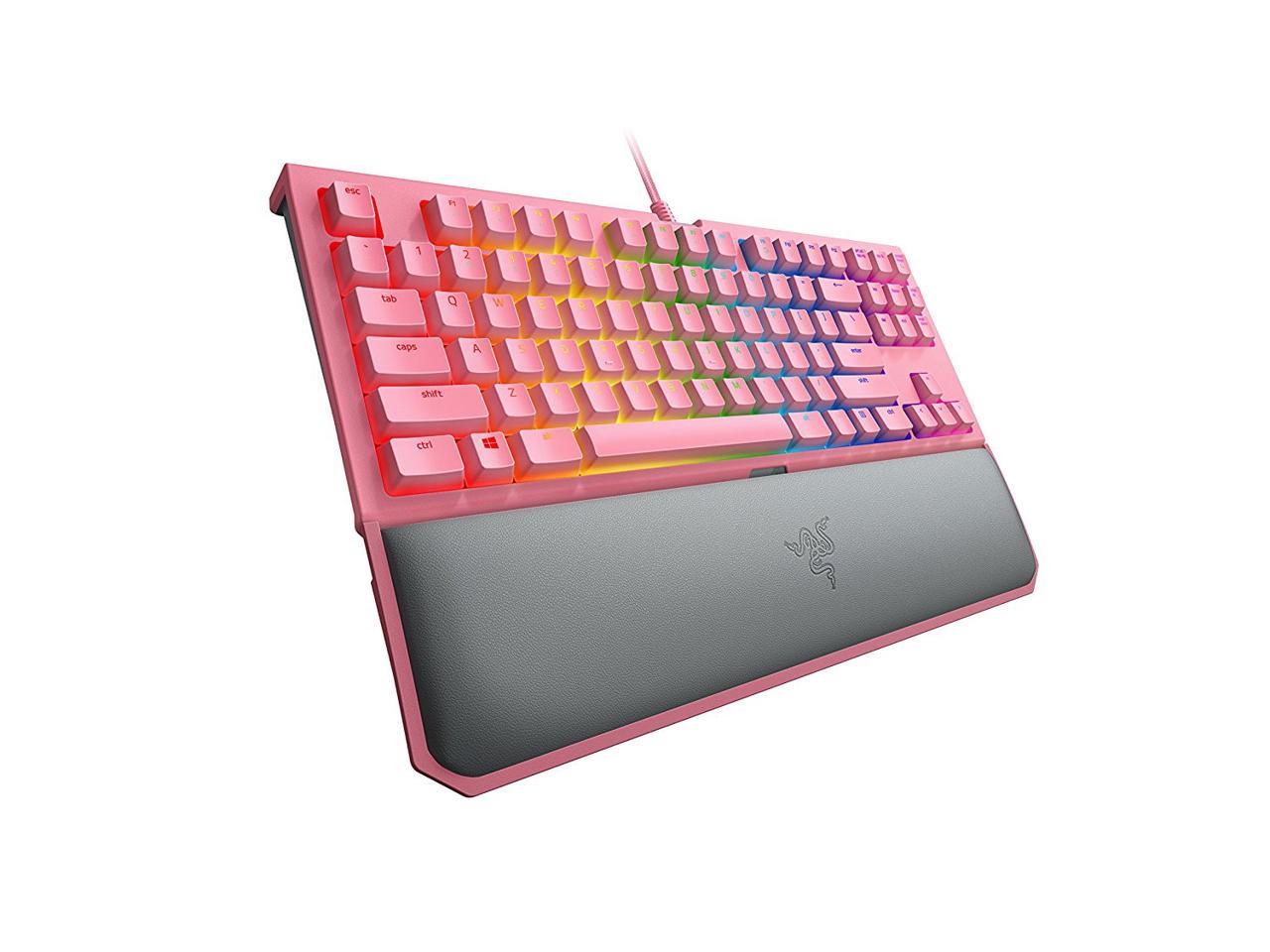 Razer Blackwidow Tournament Edition Chroma V2 Pink Rgb Ergonomic Mechanical Gaming Keyboard Tactile Clicky Razer Green Switches Newegg Com