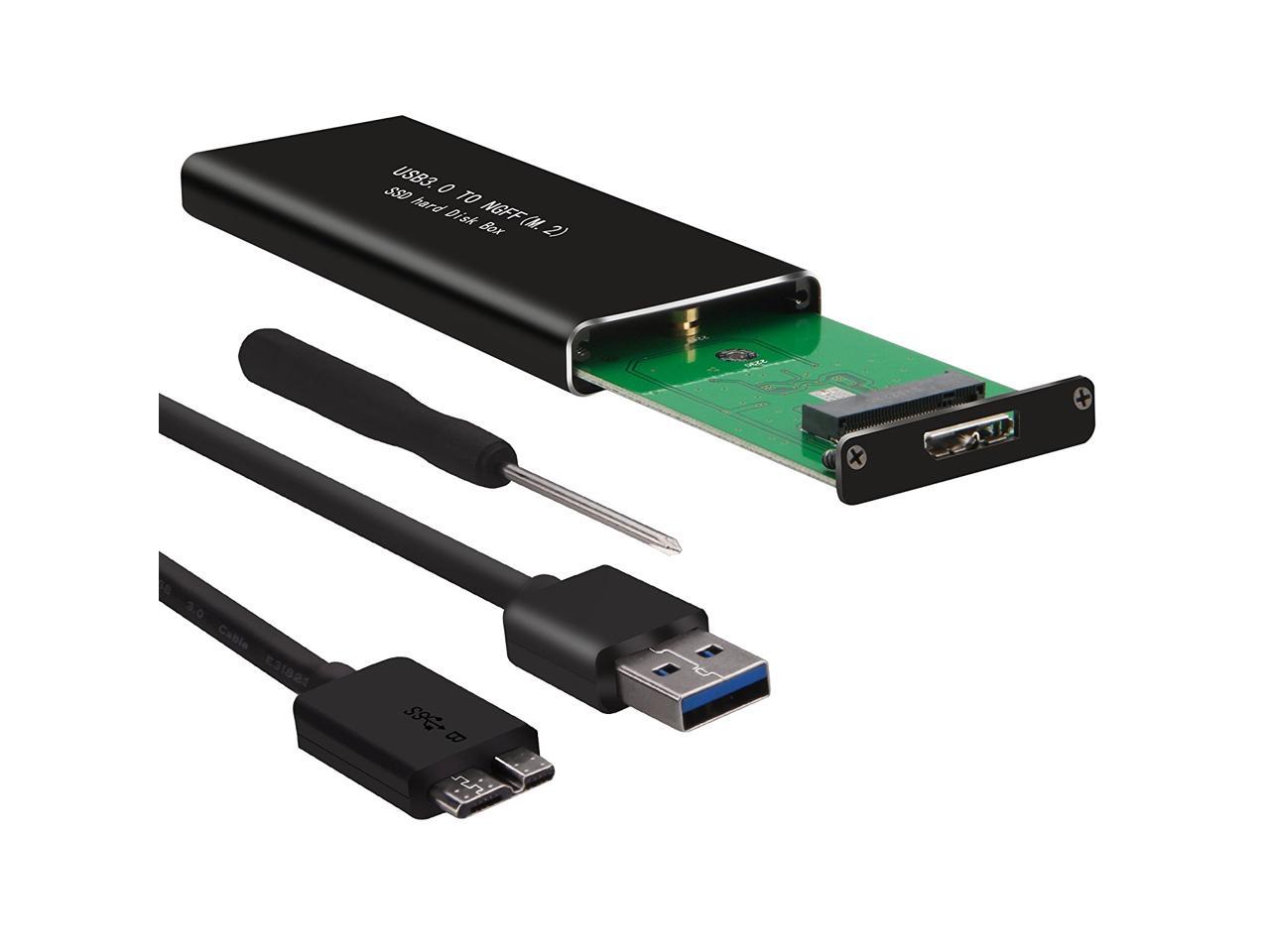 Xiwai Combo M.2 NGFF B-Key & mSATA SSD a USB Tipo-C Convertitore Custodia con interruttore