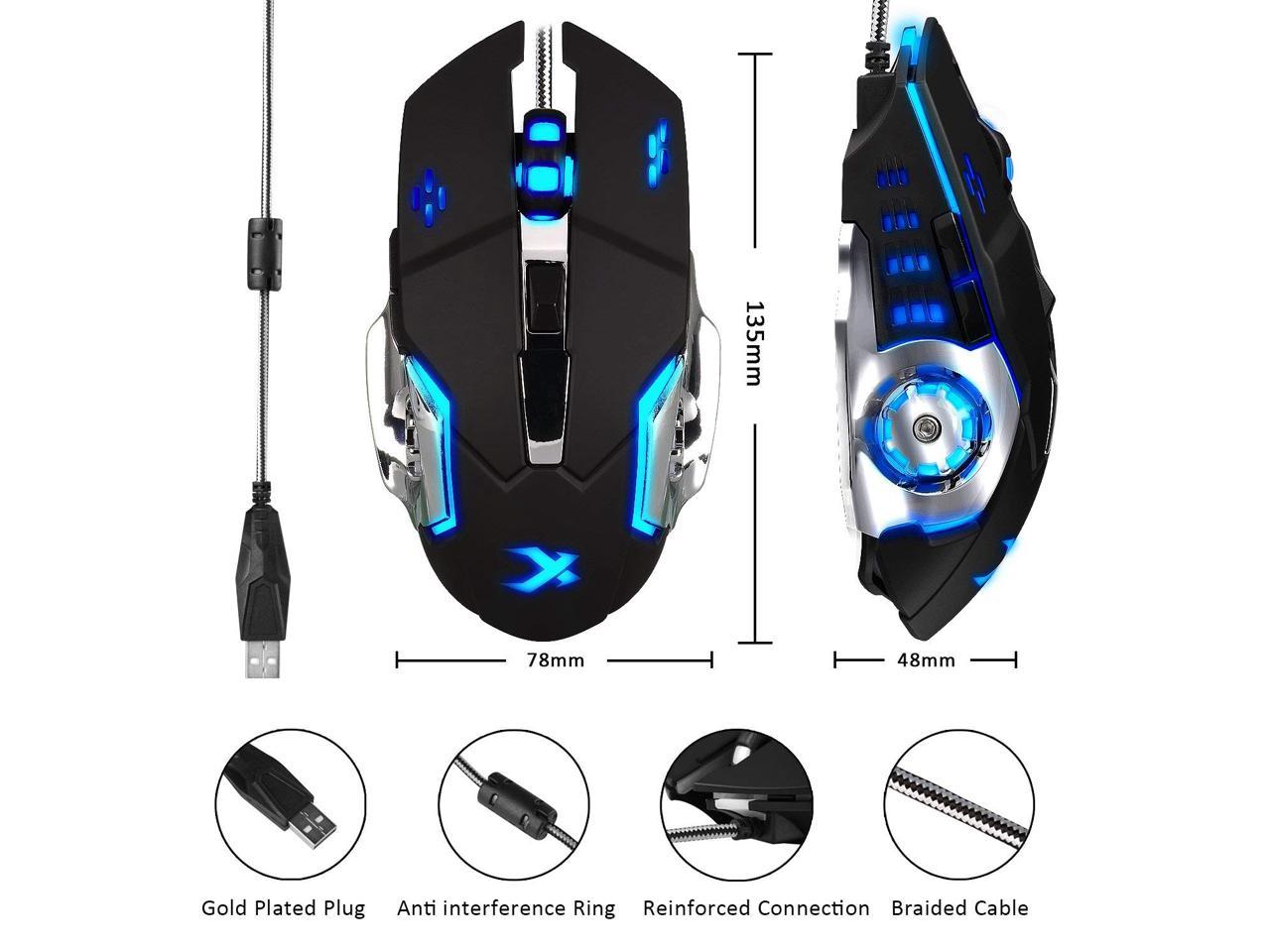 lenrue gaming mouse wired