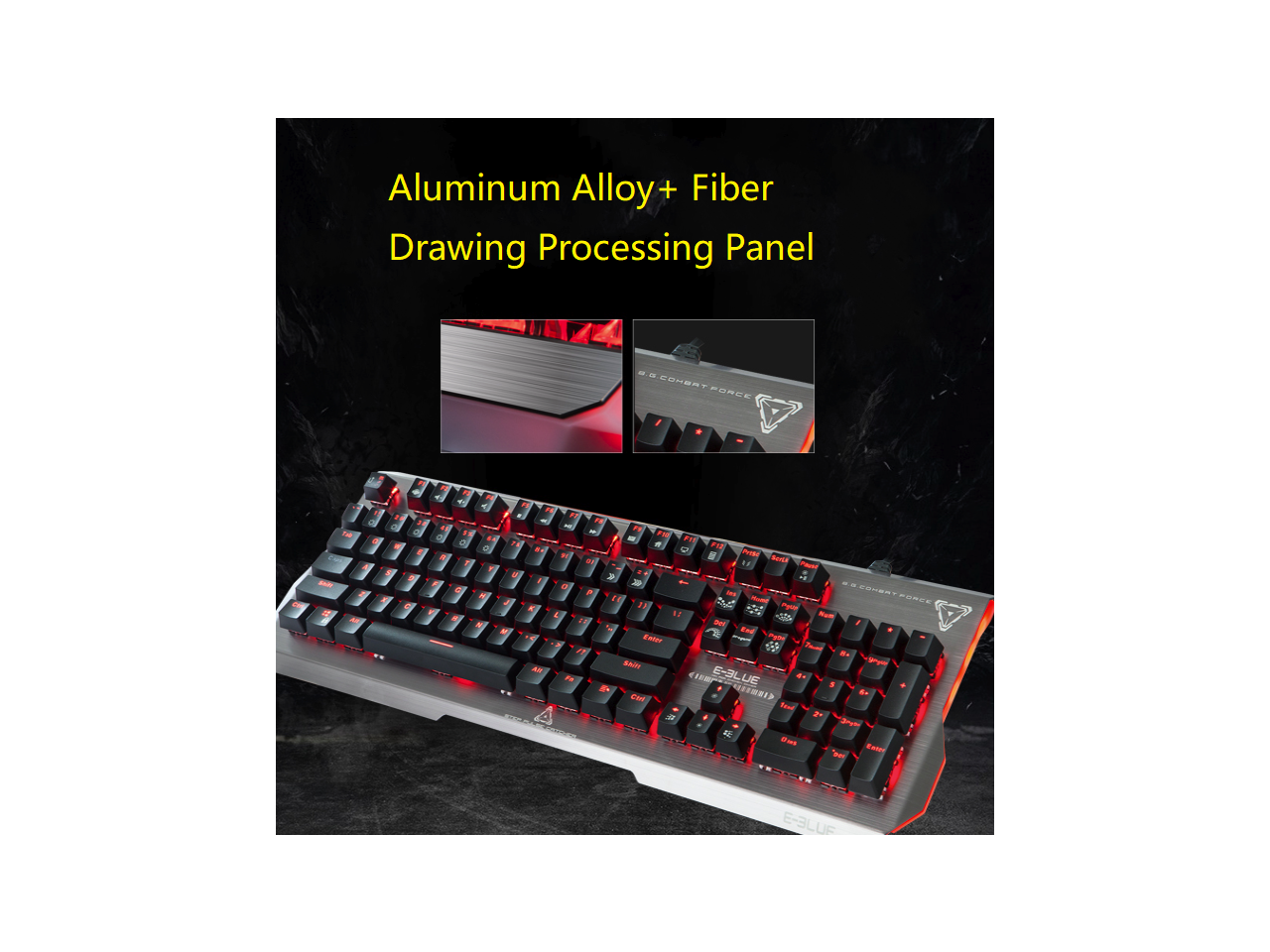E 3LUE K770 All 104 Non conflicting Keys LK Optical Shaft Cool Exterior Red Backlit LED Light 