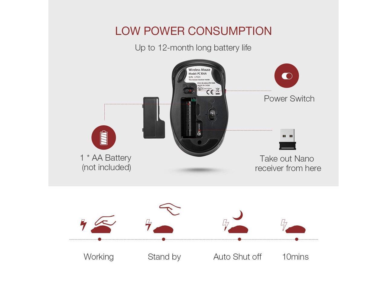 victsing wireless mouse pc106a