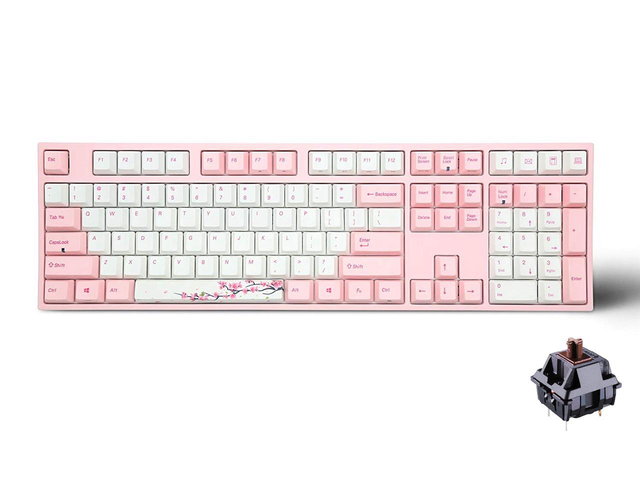 108 Key Cherry mx Brown Keyboard Pink Girl Color Matching Keycap SA Dual Lens ABS Keycap MX Mechanical Switch Keyboard 130 Keys Colore : 130 Keys