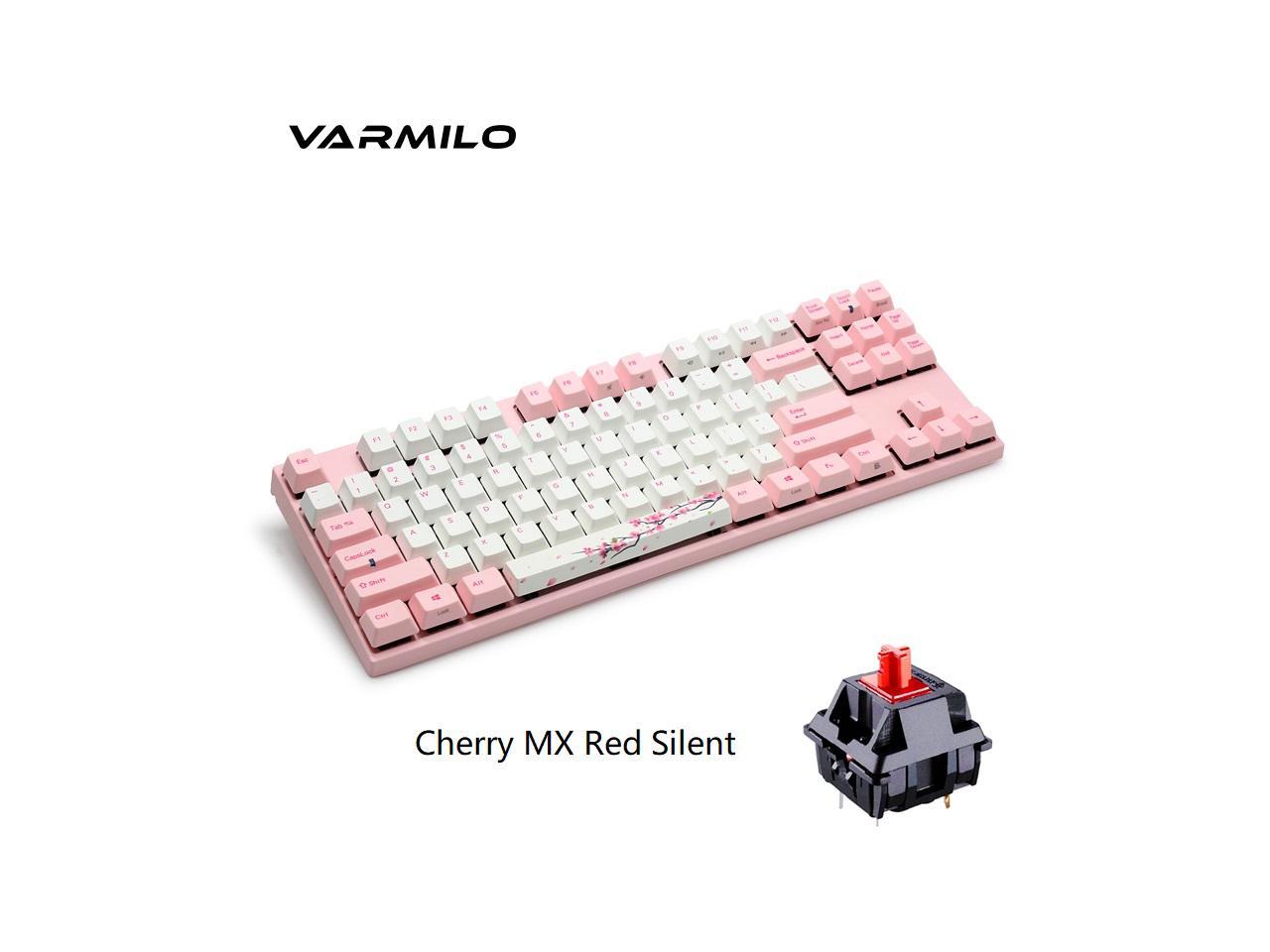 wimper Bemiddelen heerser Varmilo Gaming 87 Key Cherry Red Mx Silent Switches Sakura White Keycaps  and Pink Keycaps Dye Sublimation Printing Mechanical Gaming Keyboard VA87M,  PBT Keycaps, Perfect Present for Her - Newegg.com