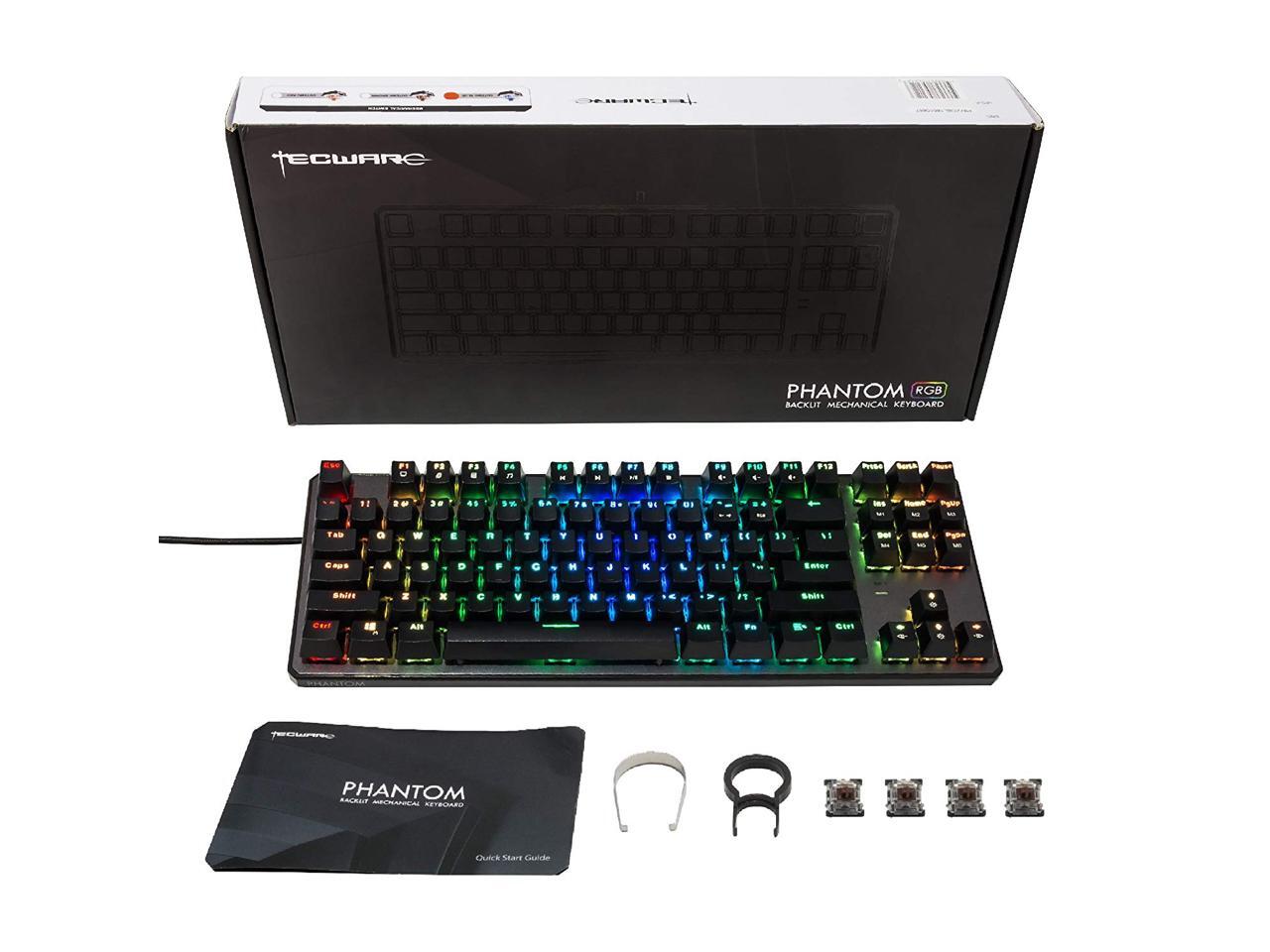 Tecware Phantom 87 Key Mechanical Keyboard, RGB led, Outemu Blue Switch