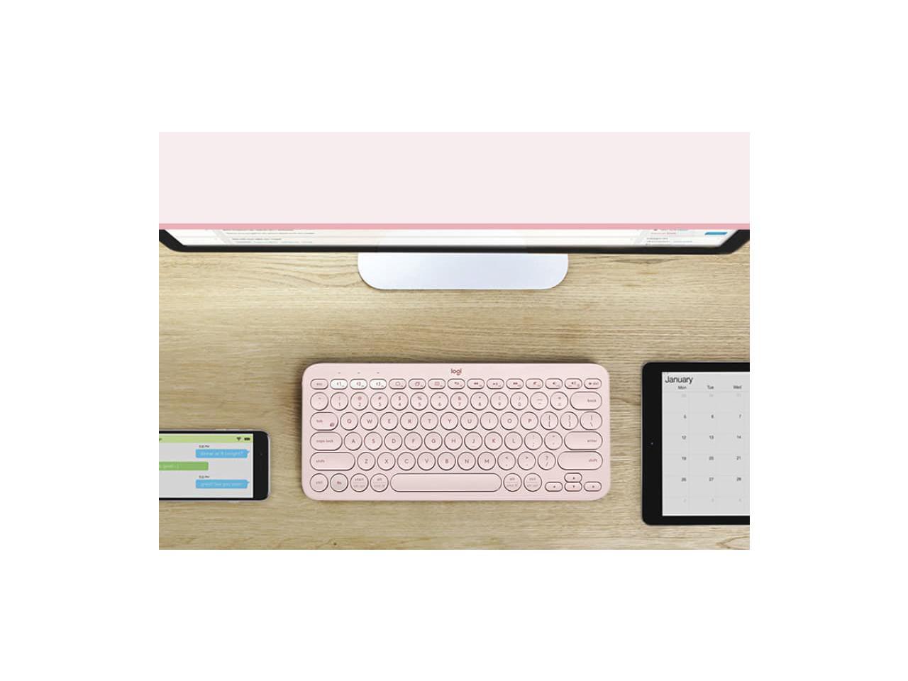 Logitech K380 920007559 Pink Bluetooth Wireless Mini Keyboard