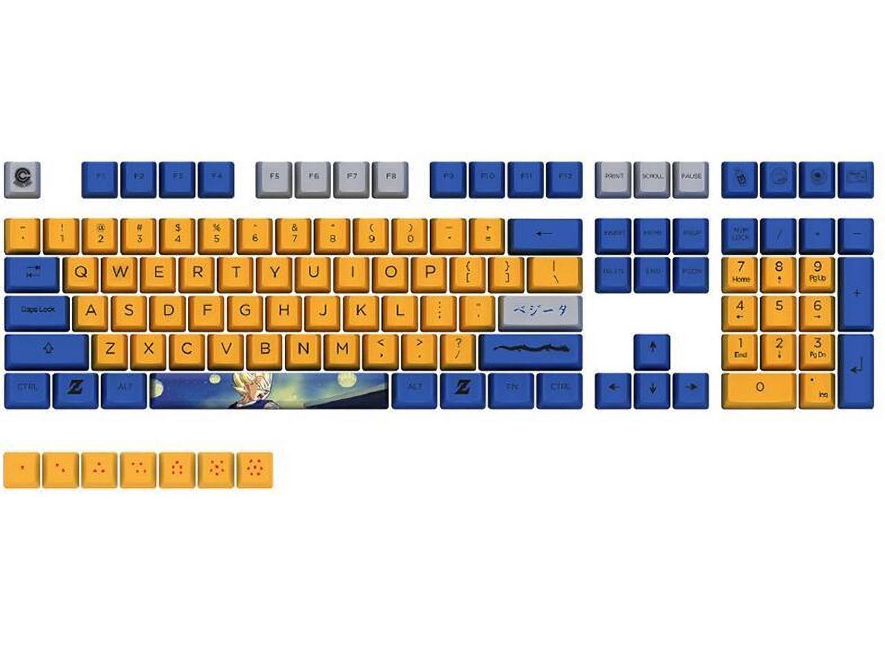 X Dragonball Z Vegeta 108 Key Dye Sub Pbt Keycaps Set Newegg Com