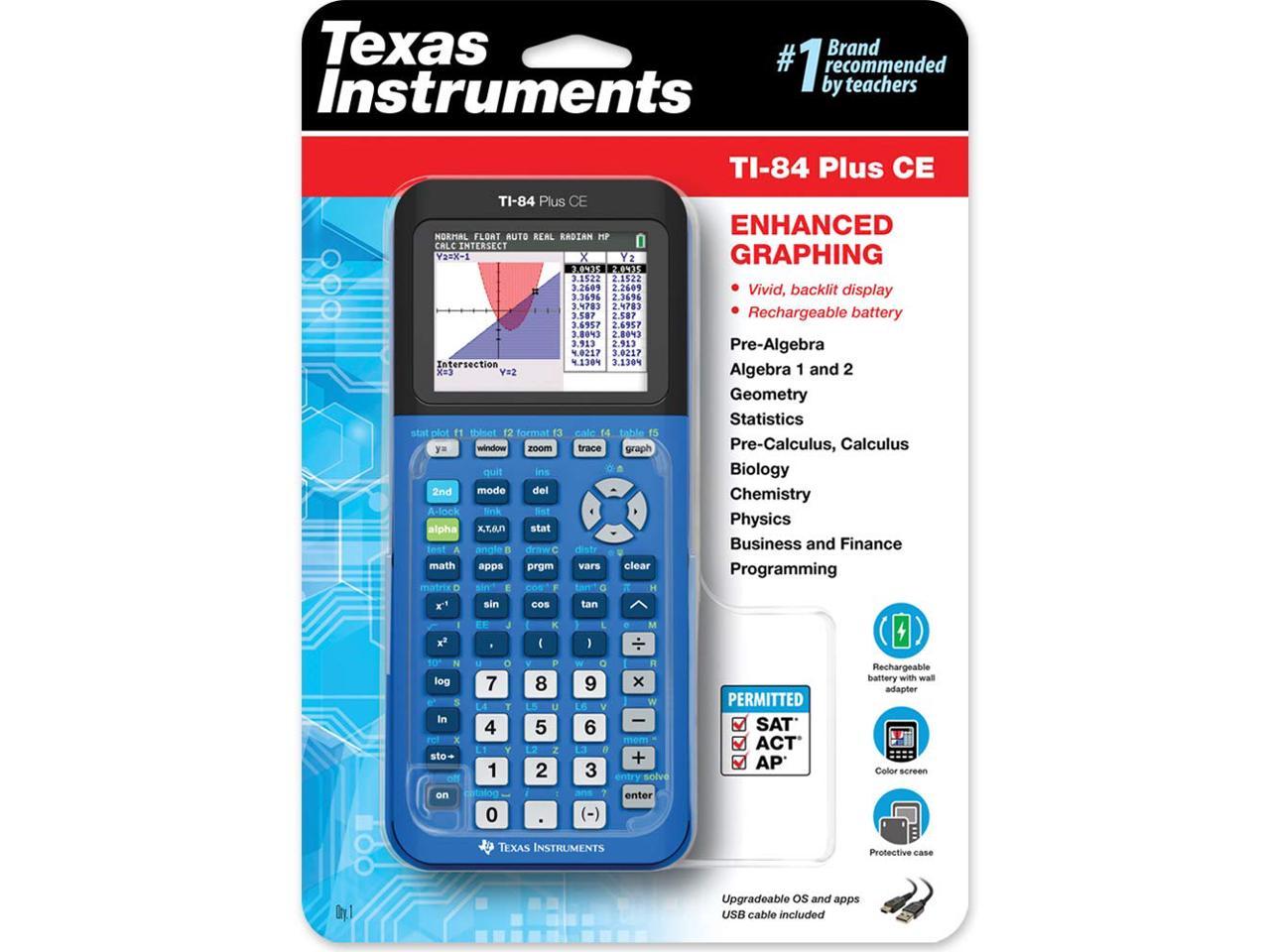 Texas Instruments 84PLCE/TBL/1L1/X TI-84 Plus CE Graphing Calculator ...