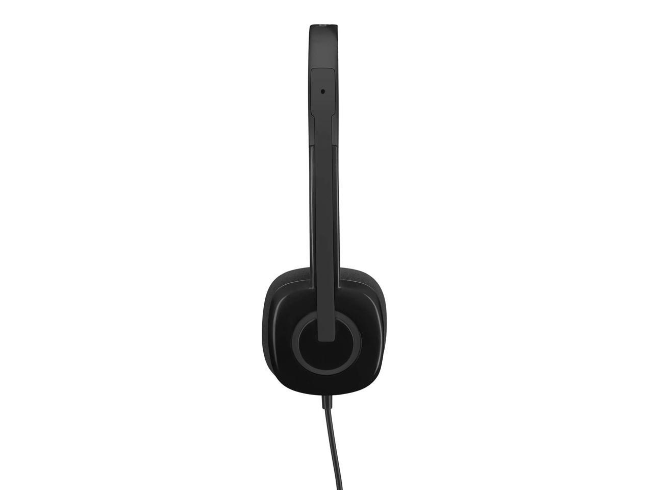 logitech 3.5 mm analog stereo headset h151 with boom microphone
