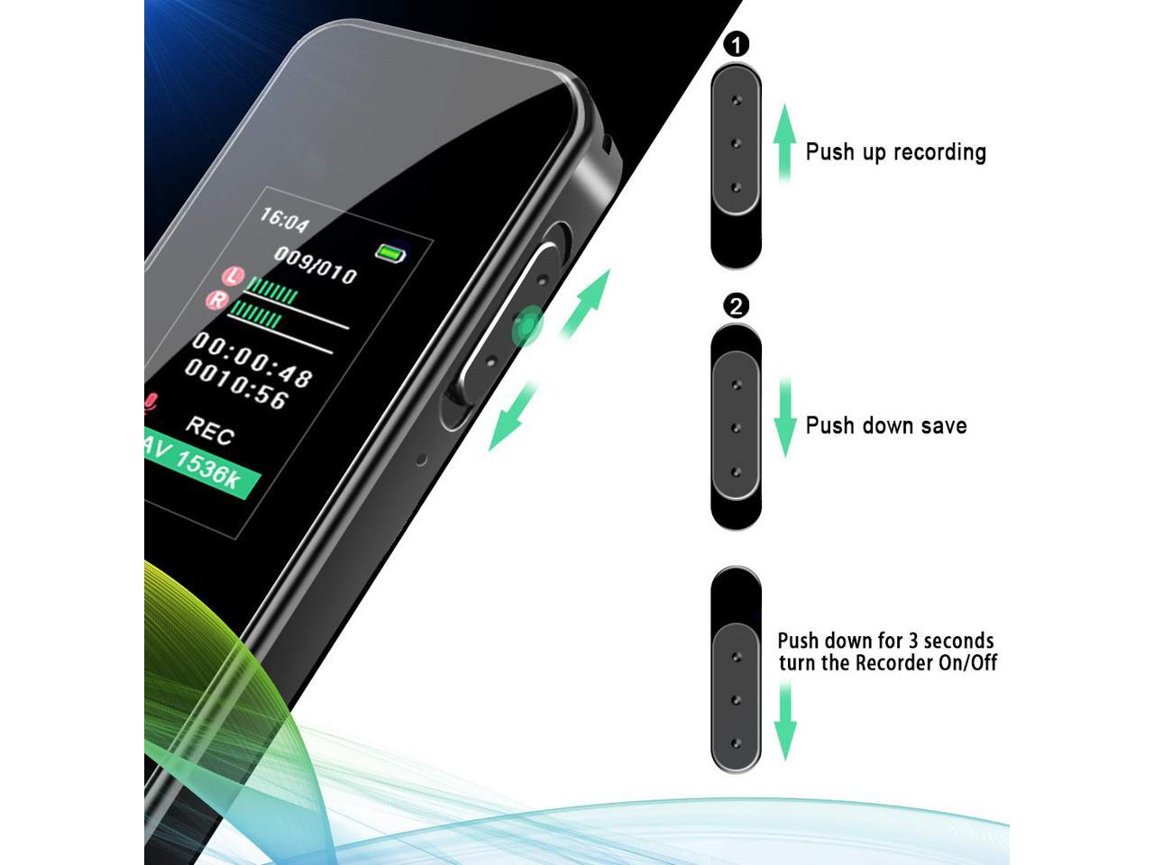Digital Voice Recorder, Homder 16GB Touch Screen Voice Activated