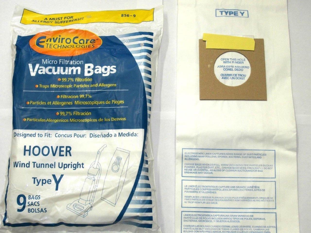 3 Pack EnviroCare Replacement Vacuum bags for Hoover Windtunnel Upright Type Y 