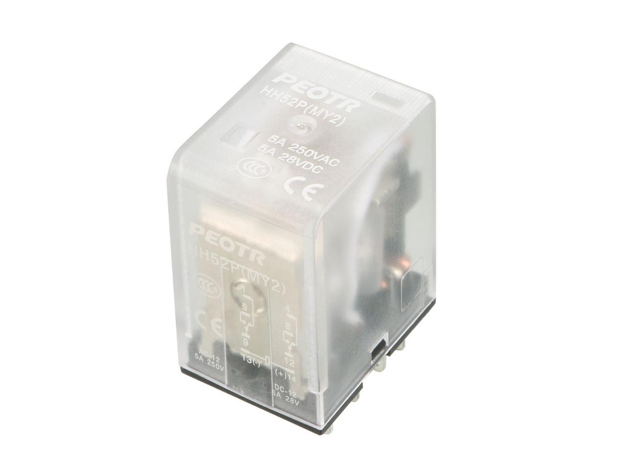5pcs HH52P AC 110//120V Coil DPDT 8 Pin Electromagnetic Power Relay