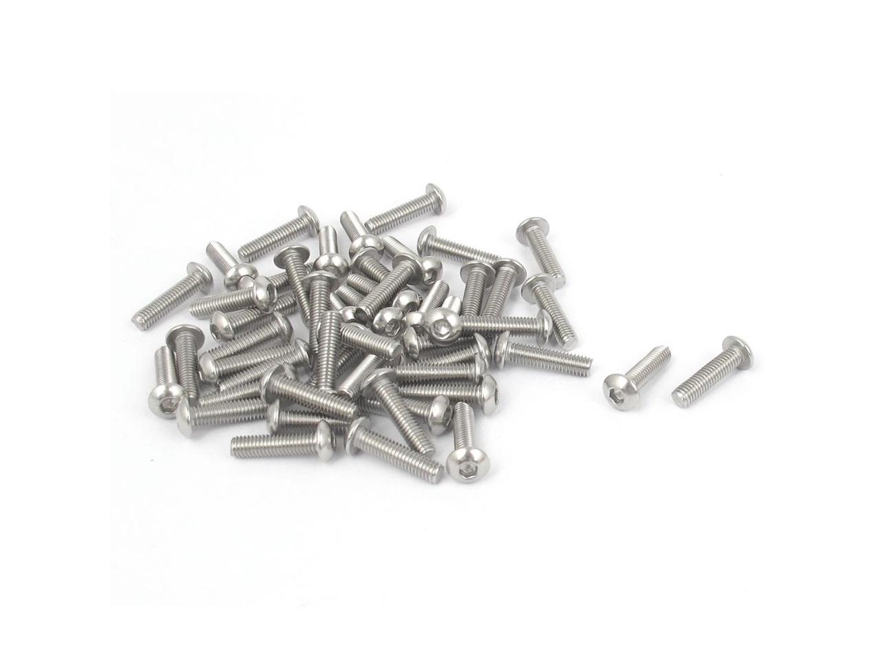 M3x12mm Hex Socket Machine Screw Countersunk Round Head Bolts 50 PCS ...