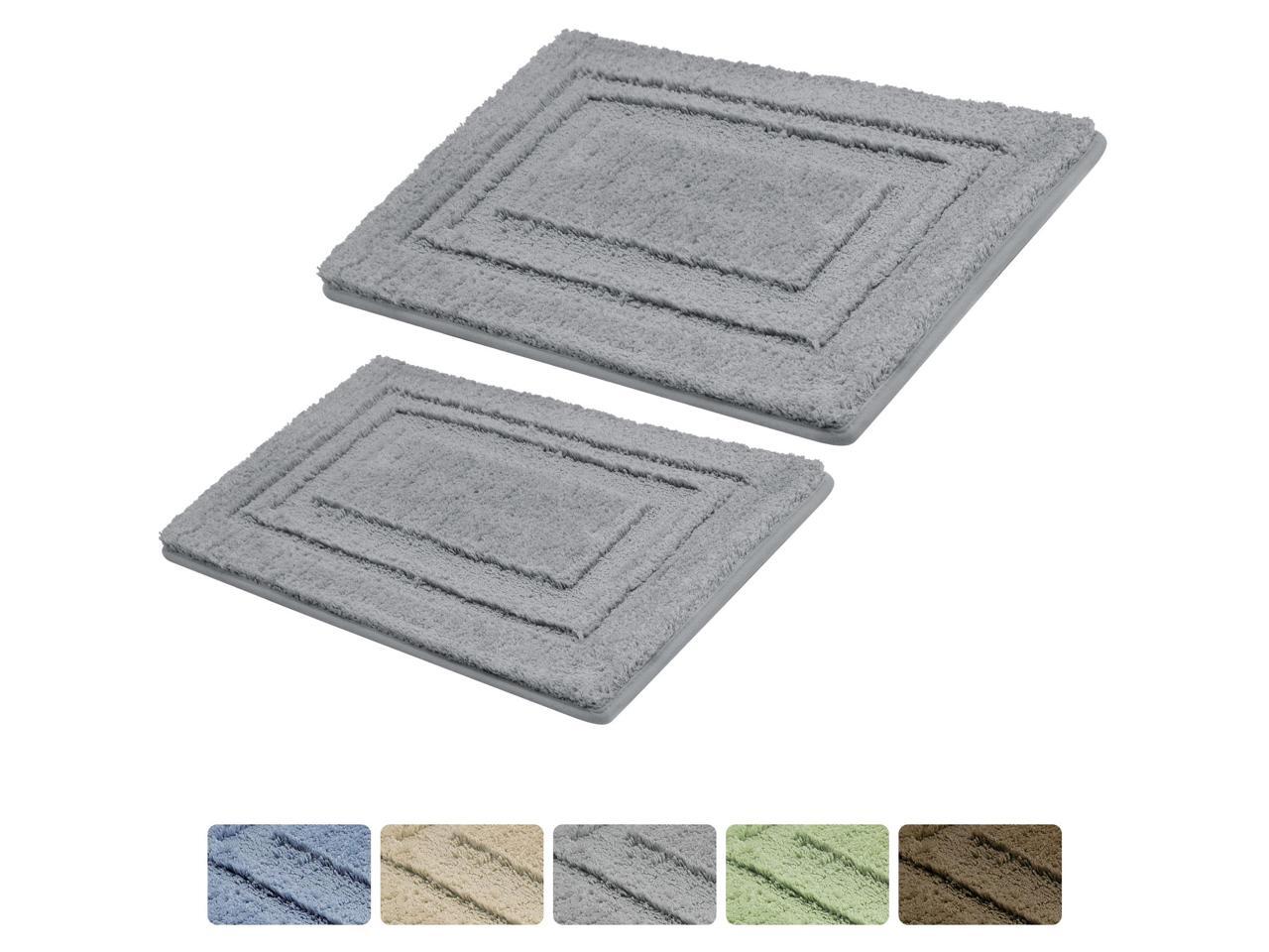 2 Piece Gray Non Slip Bath Rug Set Bath Mat Bathroom Rugs Neweggcom