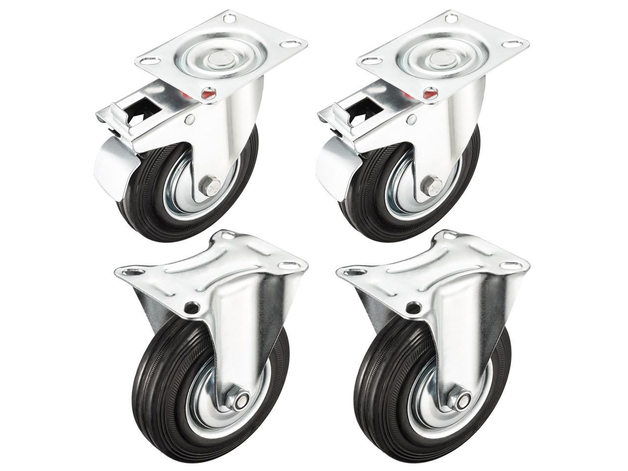 Set of 2 2-1/4" Wide Bed Casters with Brake 