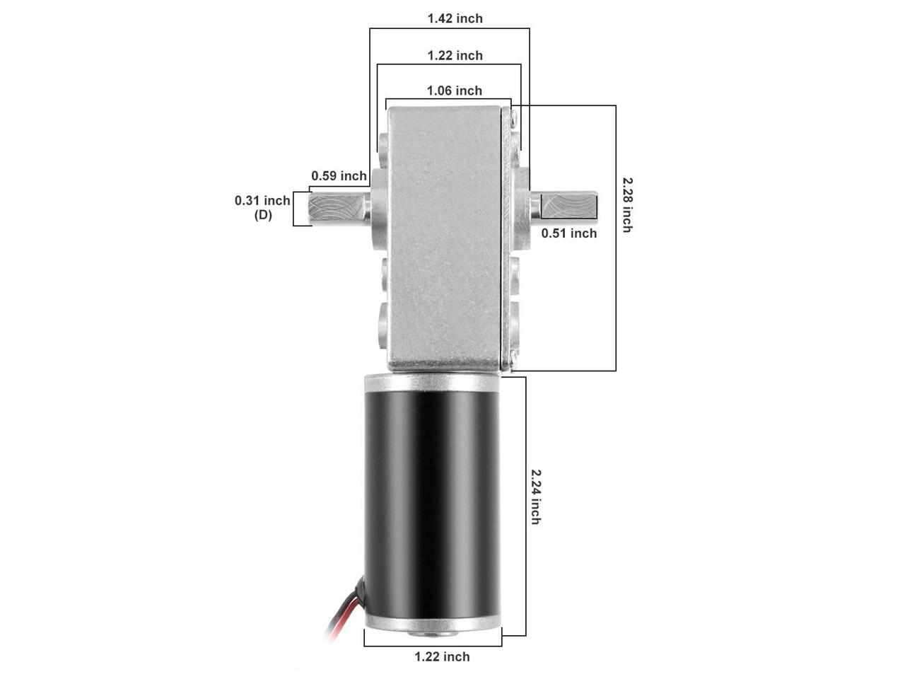 Double Shaft Worm Gear Motor DC 12V 25RPM High Torque Speed Reduction Motor 