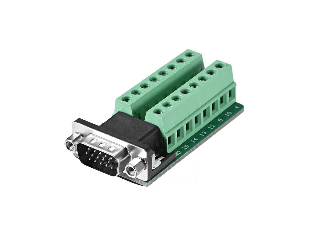 D7 DB15 DSUB 15-pin Male Adapter RS-232 Breakout Board Connector 