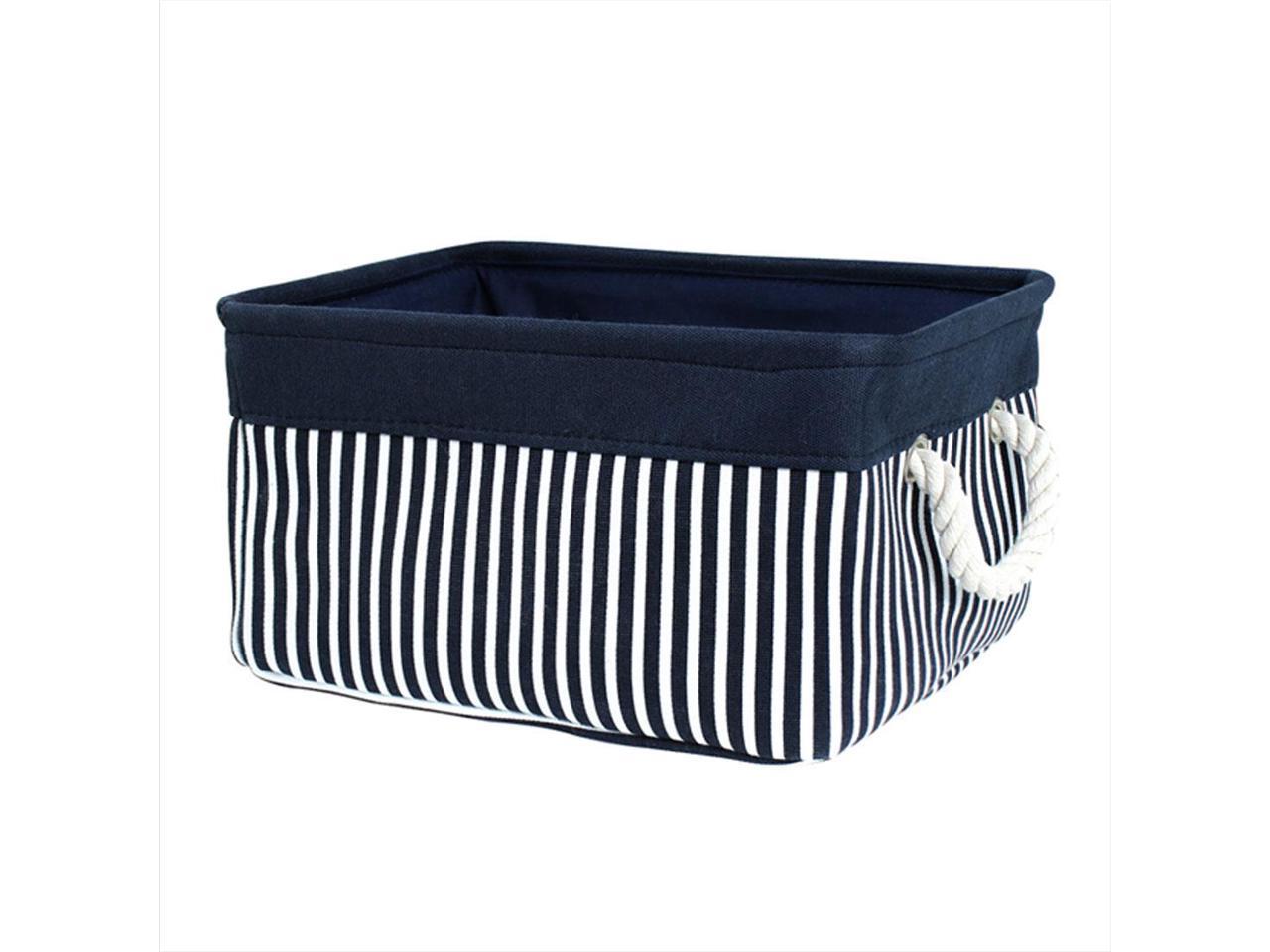 uxcell Storage Basket Bin with Cotton Handles Fabric Storage with Drawstring Closure for Clothes Towel Toys Organizer,Laundry Basket for Home Shelves Closet Gray Medium 