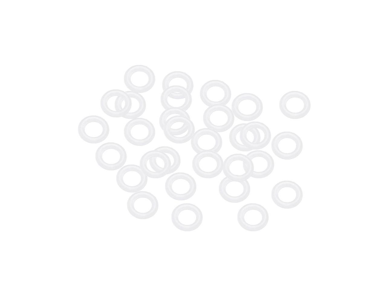 White 30 Pieces Outside Diameter of 6.5 mm Seal Internal Diameter of 3.5 mm Width of 1.5 mm O-Rings of Silicone DealMux 