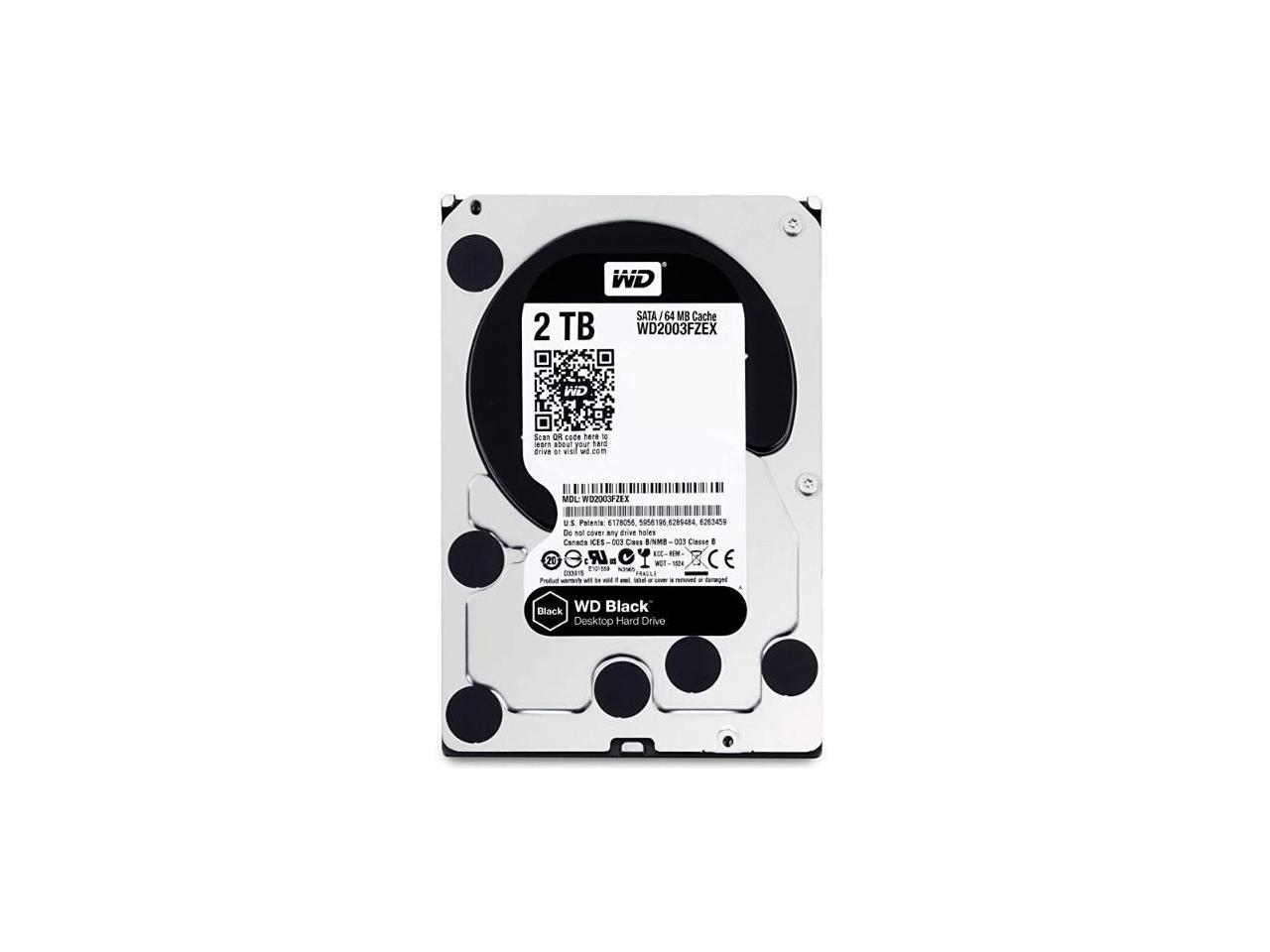 Wd Black 2tb Performance Desktop Hard Disk Drive 70 Rpm Sata 6 Gb S 64mb Cache 3 5 Inch Wd03fzex Newegg Com