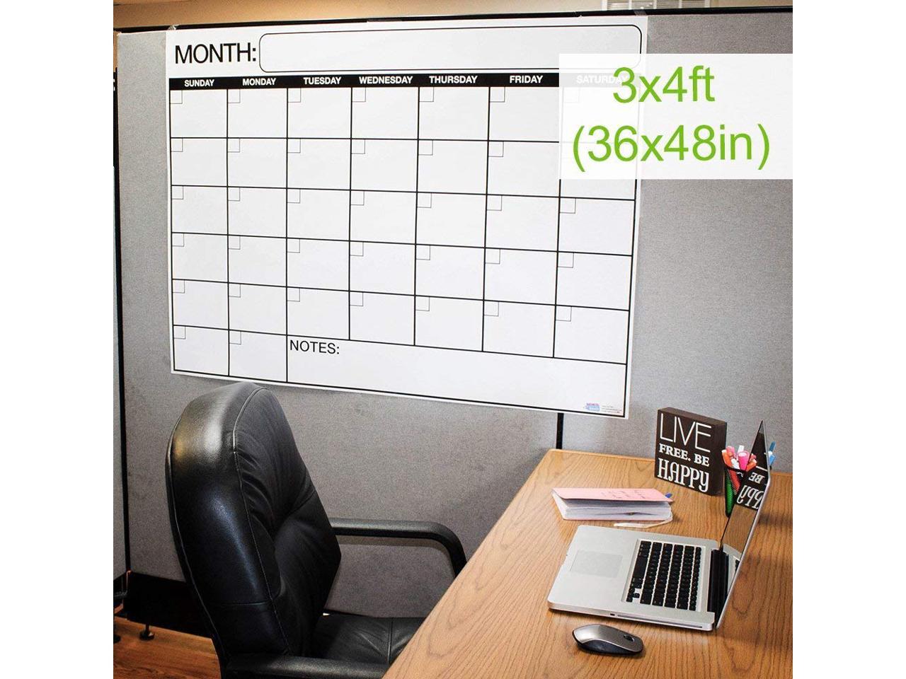 Best EXTRA LARGE Dry Erase Wall Calendar Planner Organizer 36 X 48 