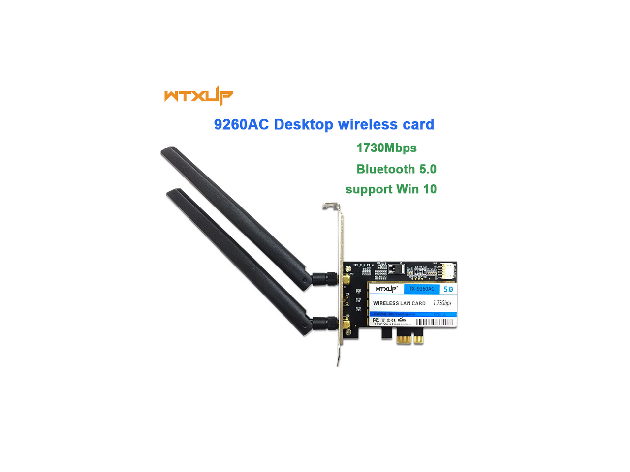 Wireless-AC 9260 9260NGW 802.11ac 1.73Gbps Dual band Desktop PCI-e WiFi ...