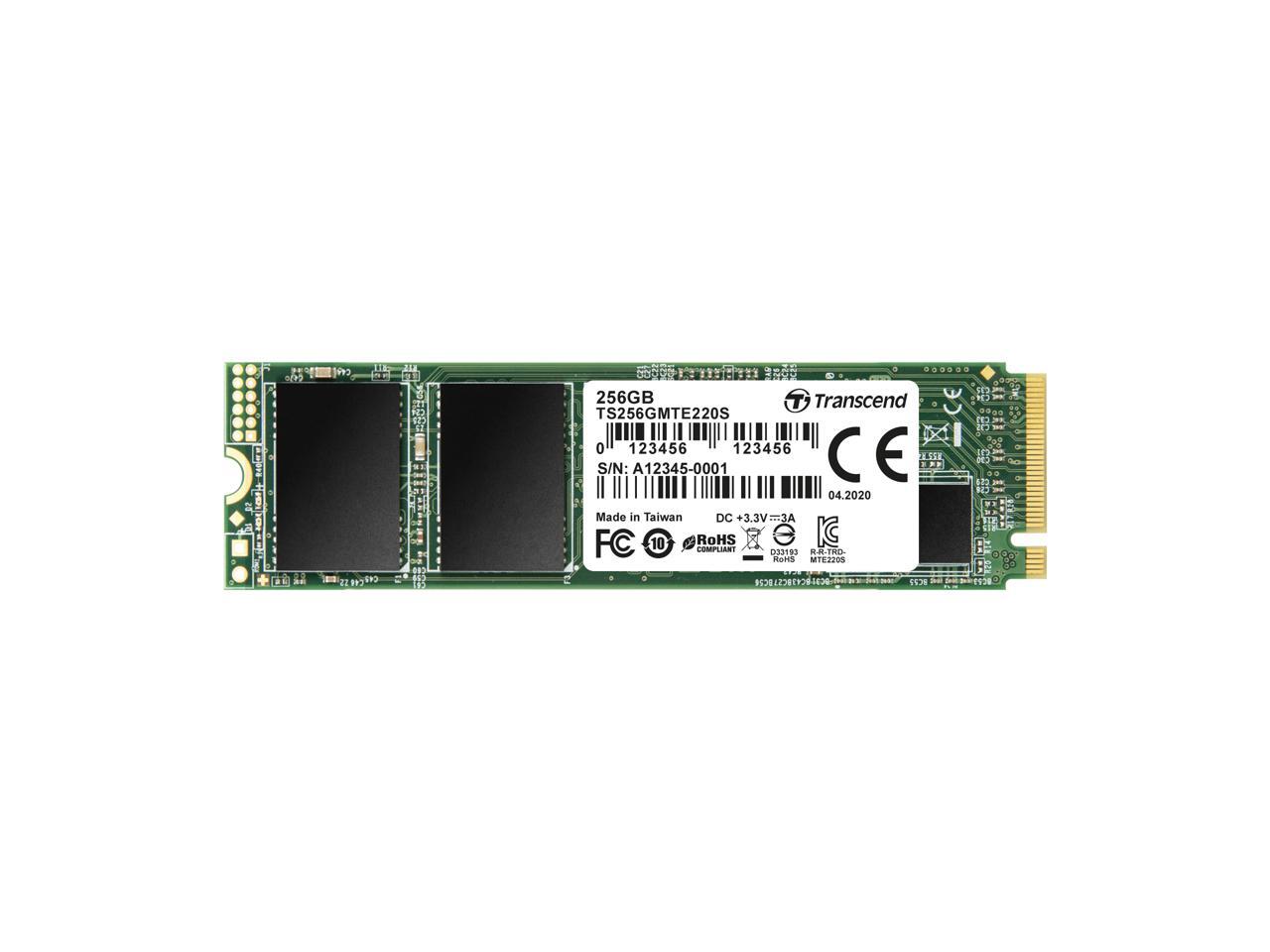 Transcend 220S 256GB NVMe PCIe 3.0 x4 Double-sided M.2 2280 Internal ...