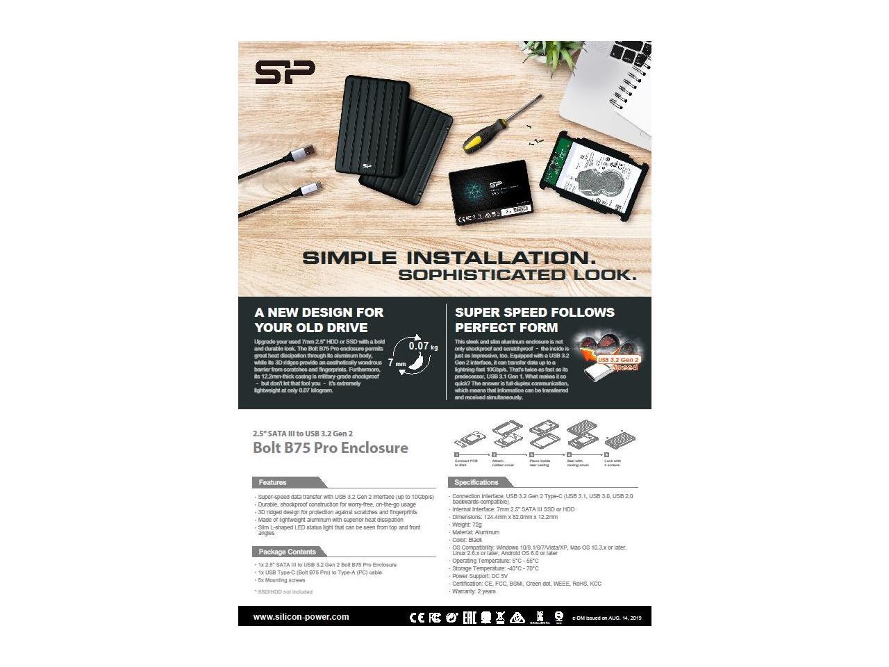 silicon power bolt b75 pro enclosure